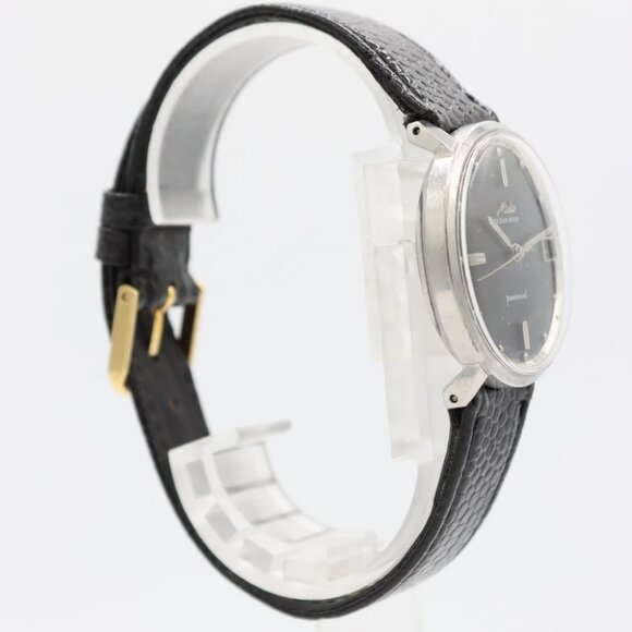 Vintage 33mm Mido Ocean Star Powerwind Men's Automatic Wristwatch Matte Black - Picture 5 of 5